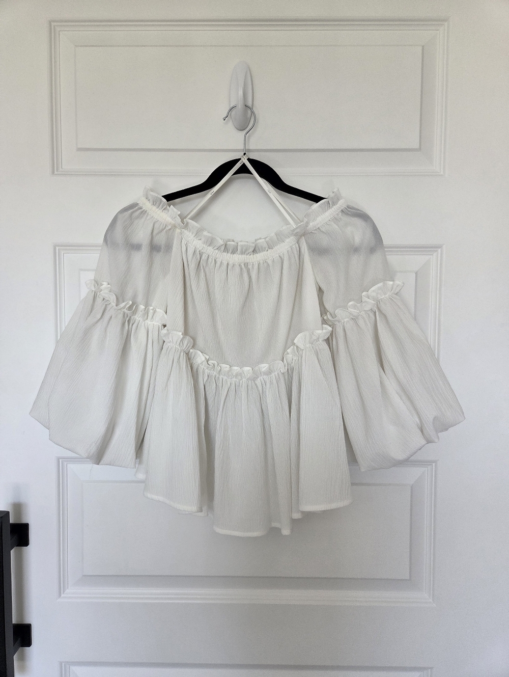 J.O.A. Ruffle Off The Shoulder Top